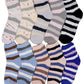 Women's Color Stripe Mid-Crew Fuzzy Lounge Socks