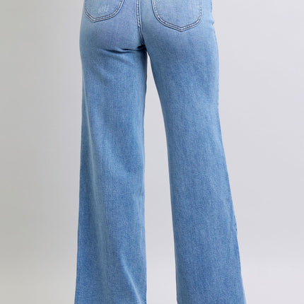 Judy Blue Full Size Wide Leg Jeans with Pockets