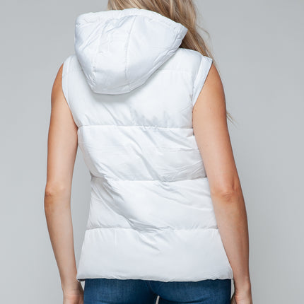 Snobbish Snap and Zip Closure Hooded Vest