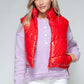 Snobbish Zip Up Turtleneck Shiny Quilted Vest