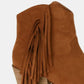 Beast Fashion Suede Fringe Point Toe Ankle Boots