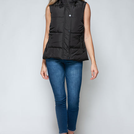 Snobbish Snap and Zip Closure Hooded Vest