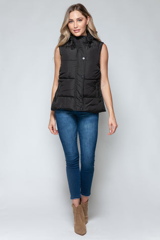 Snobbish Snap and Zip Closure Hooded Vest