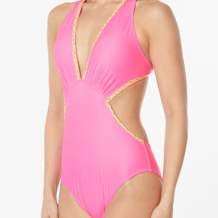 ONE-PIECE BATHING SUIT SIDE CUT-OUT WITH PRINTS ED