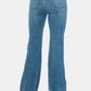 Judy Blue Full Size Tummy Control Cut Hem Flare Jeans