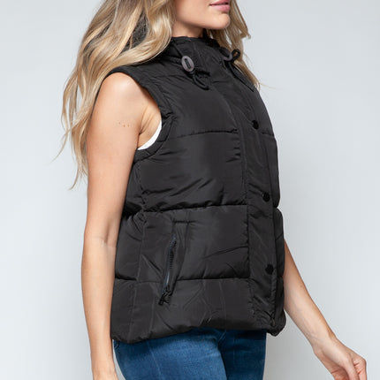 Snobbish Snap and Zip Closure Hooded Vest