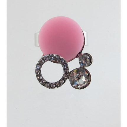 Adjustable faux stone ring