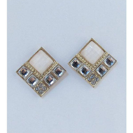 Squared faux stone earrings