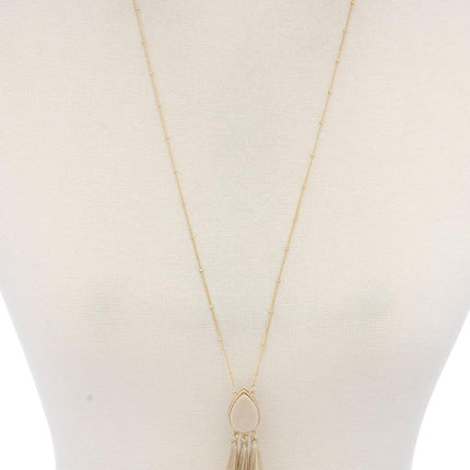 Teardrop Shape Tassel Pendant Necklace