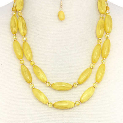 Oval Bead Layered Necklace