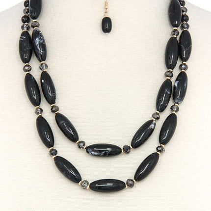 Oval Bead Layered Necklace