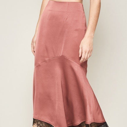 A Solid Woven Midi Skirt