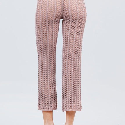 Flare Long Fishnet Sweater Pants