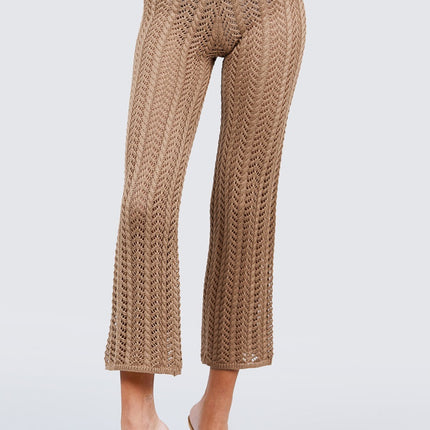 Flare Long Fishnet Sweater Pants