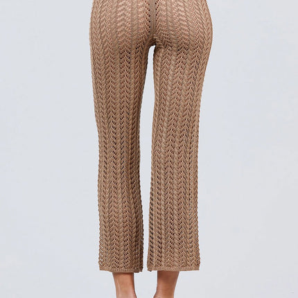 Flare Long Fishnet Sweater Pants