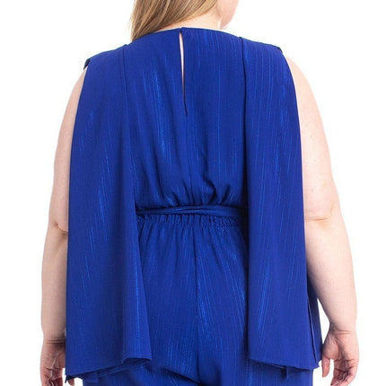 Shimmer Fabric Draped Open Sleeve Romper