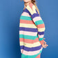 Multi-colored Striped Knit Sweater Dress