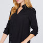 V-neck Button Down Woven Top