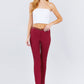 Belted Textured Long Pants