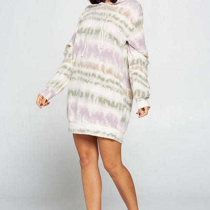 Terry Brushed Print Sweater Dress