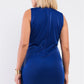 Sleeveless V-neck Asymmetrical Wrap Rhinestones Detail Fitted Mini Blazer Dress