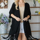 Draped Poncho Cardigan With String Detail