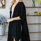 Draped Poncho Cardigan With String Detail