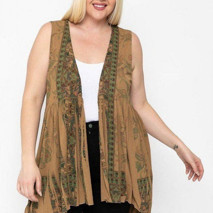 Long Flattering Silhouette Sleeveless Cardigan