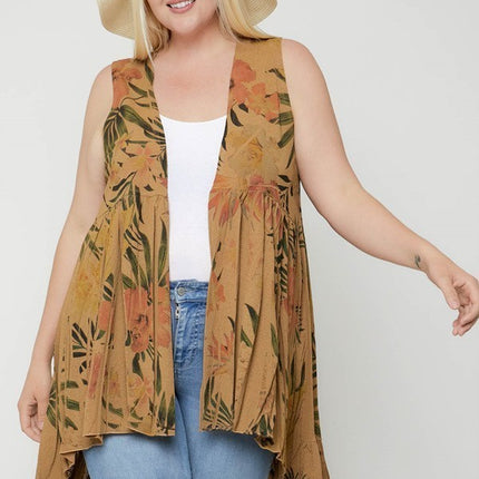 Long Flattering Silhouette Sleeveless Cardigan