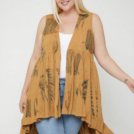 Long Flattering Silhouette Sleeveless Cardigan