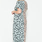 Front Slit Dolman Leopard Print Maxi Dress