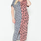 Front Slit Dolman Leopard Print Maxi Dress