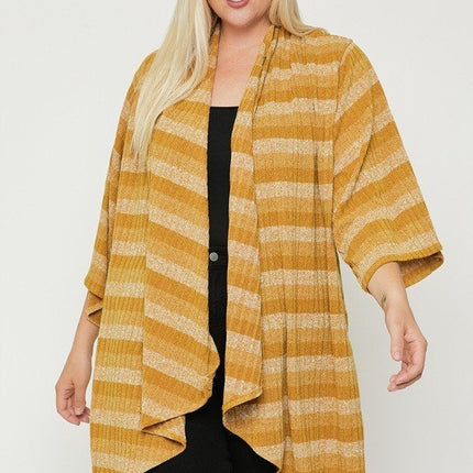 Kimono Style Striped Cardigan