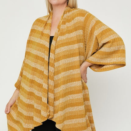 Kimono Style Striped Cardigan