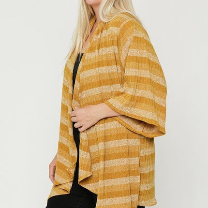 Kimono Style Striped Cardigan