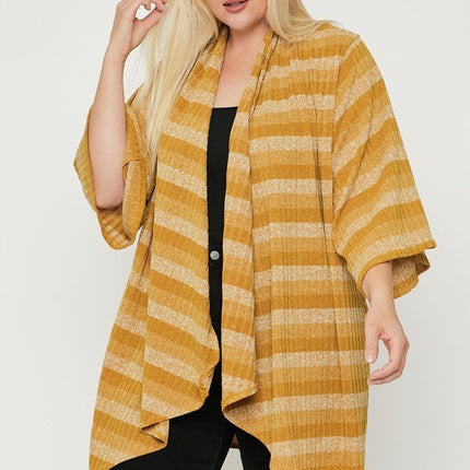 Kimono Style Striped Cardigan