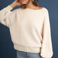 Puff Sleeve Boat Neck Sweater