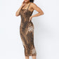 Animal Print Midi Dress With Strap