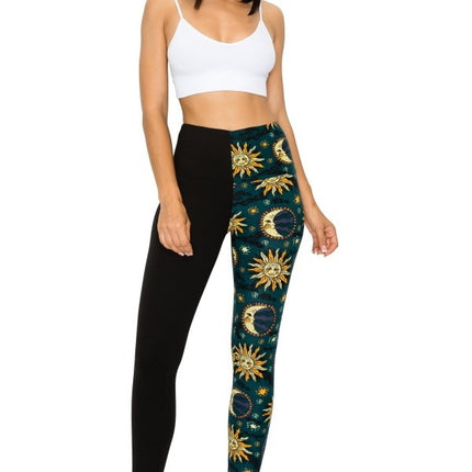 Spliced 5-inch Long Yoga Style Banded Lined Knit Legging With High Waist