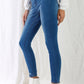 Mid Blue High-waisted With Rips Skinny Denim Jeans