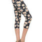 Multi-color Print, Cropped Capri Leggings In A Fitted Style With A Banded High Waist