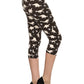 Dinosaur Printed High Waisted Capri Leggings With An Elastic Waist