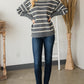 Heavy Knit Striped Turtle Neck Knit Sweater