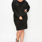 Draped Neck Long Sleeve Dress