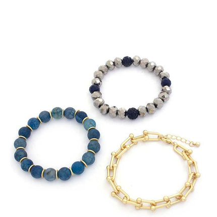 U Link Stone Beaded Bracelet Set.