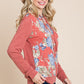 Floral Printed Contrast Hoodie With Relaxed Fit And Cuff Detail