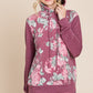 Floral Printed Contrast Hoodie With Relaxed Fit And Cuff Detail