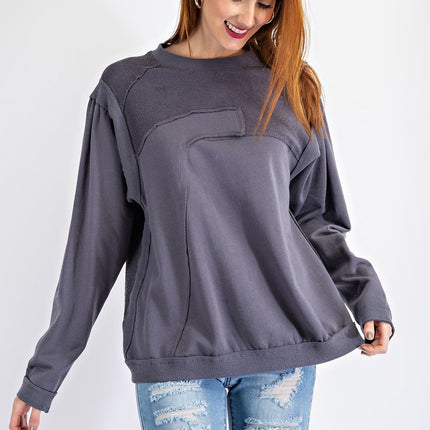 Terry Knit Loose Fit Pullover