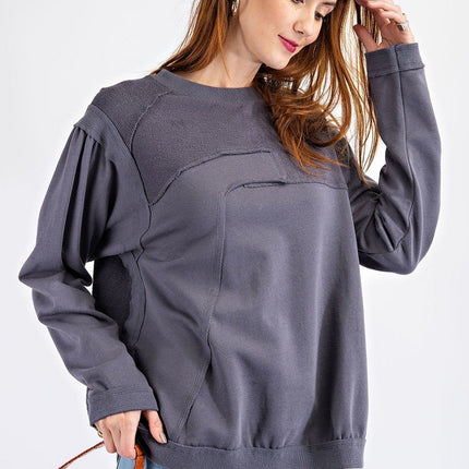 Terry Knit Loose Fit Pullover