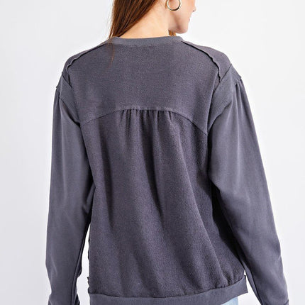 Terry Knit Loose Fit Pullover